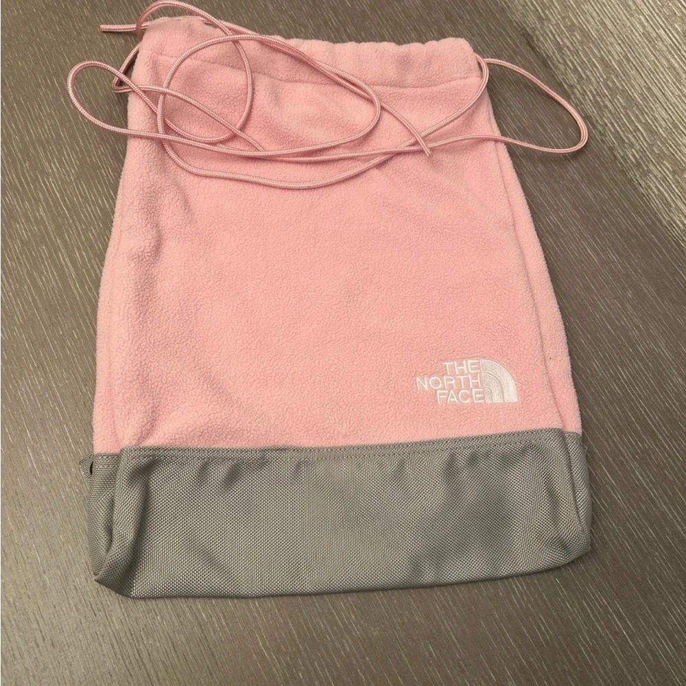 The North Face Pink and‎ Gray Fleece backpack